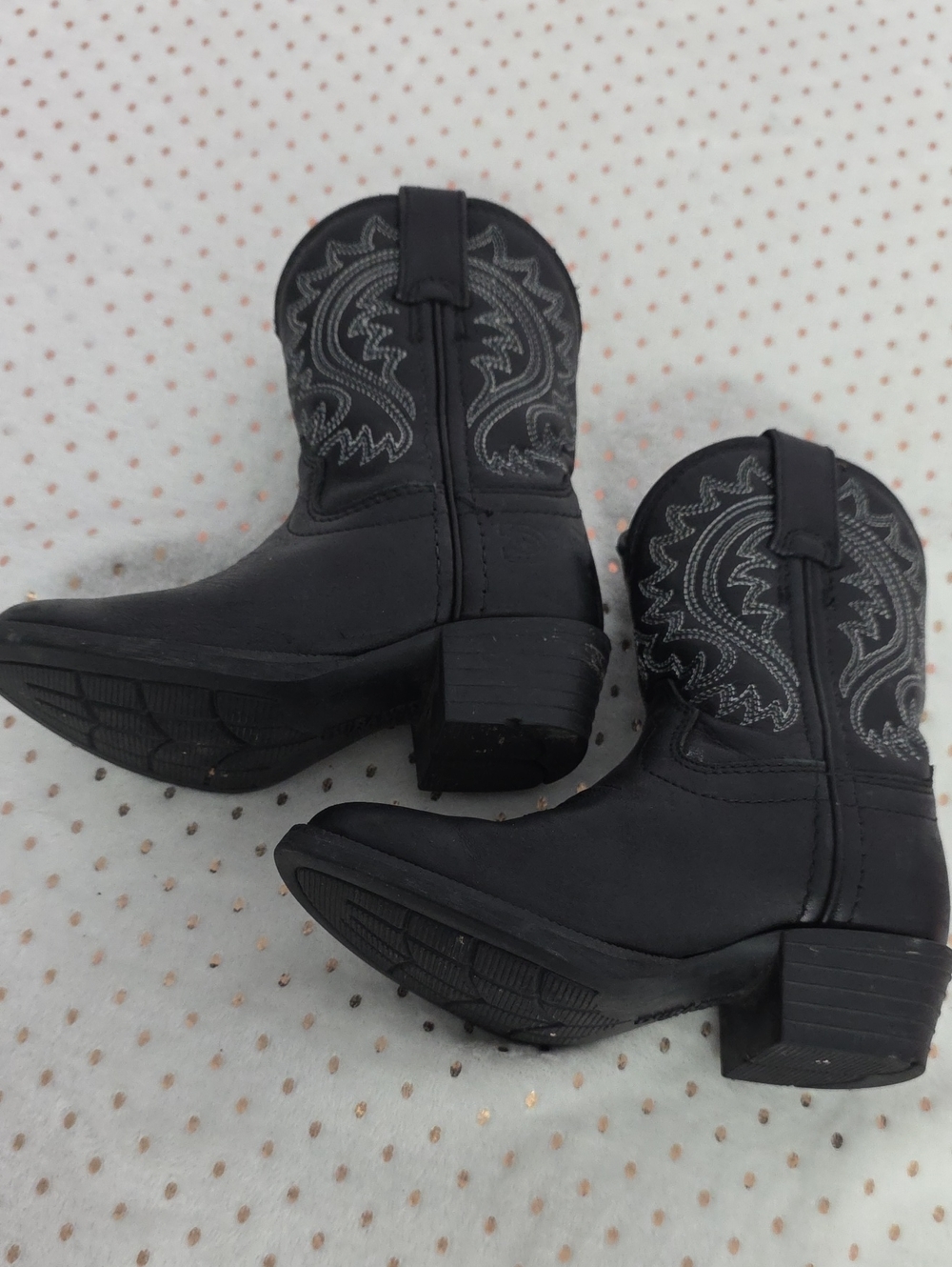 Durango Boys Toddler Black Leather Western Polished Onyx Boots 8M - Picture 4 of 11